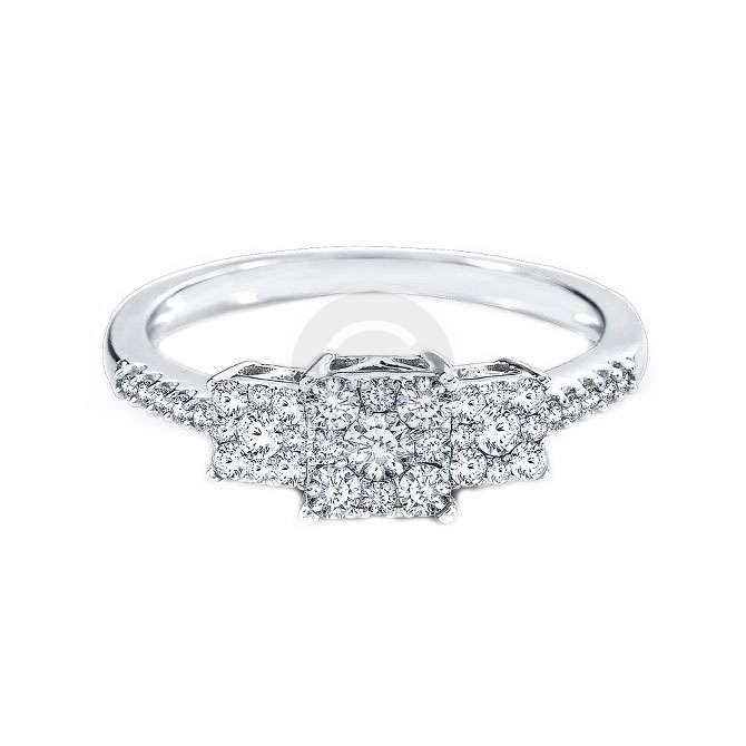 Italian Sterling Silver Diamond Rink